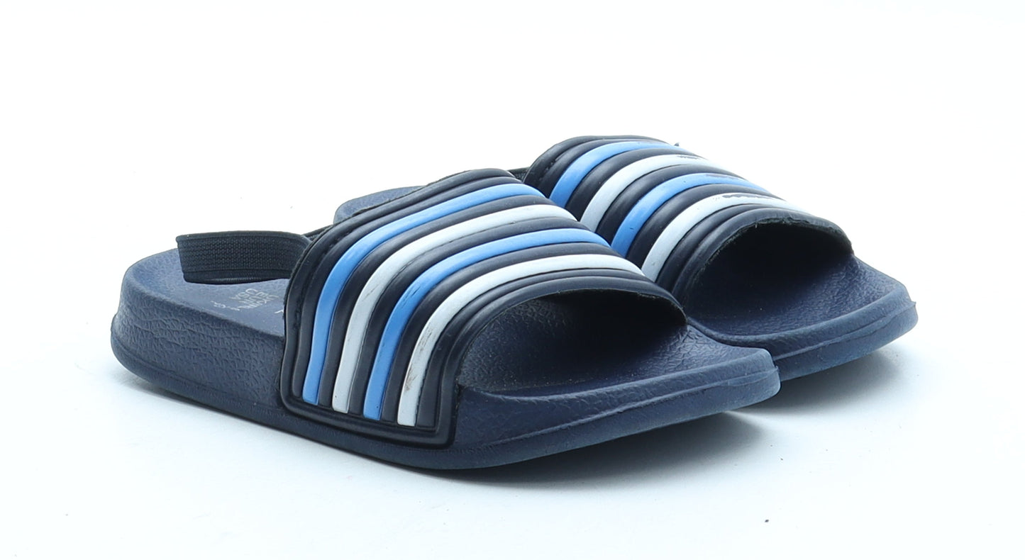 Primark Boys Blue Striped Rubber Slip On Sandal UK 6