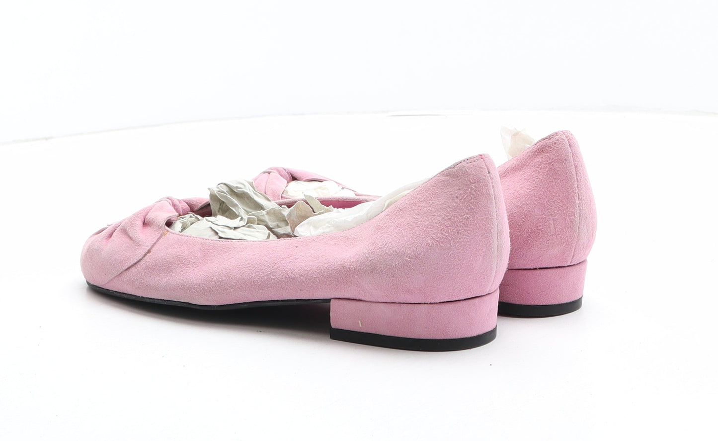 Preworn Womens Pink Synthetic Slip On Flat UK - UK Size Estimated 4