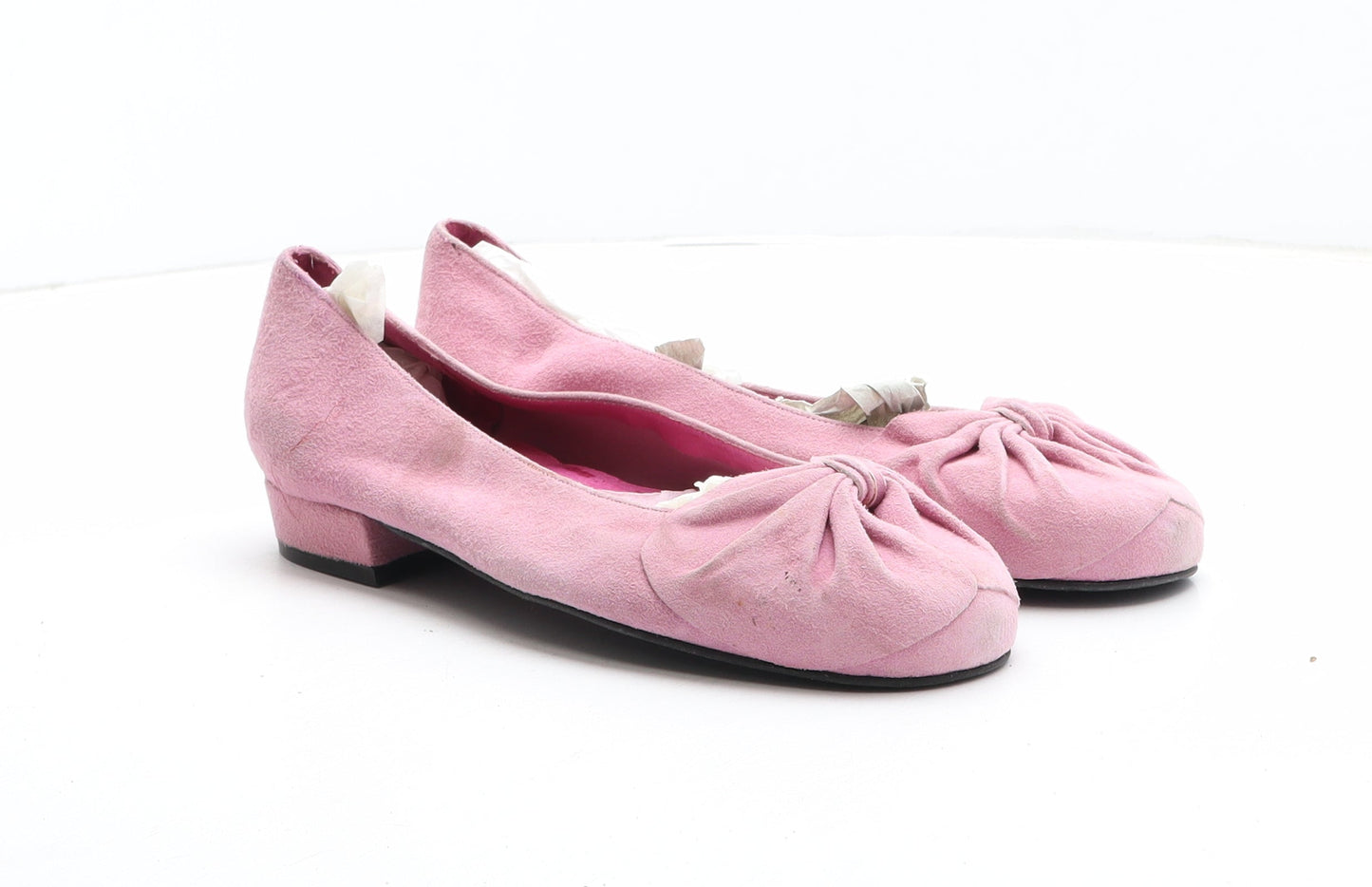 Preworn Womens Pink Synthetic Slip On Flat UK - UK Size Estimated 4