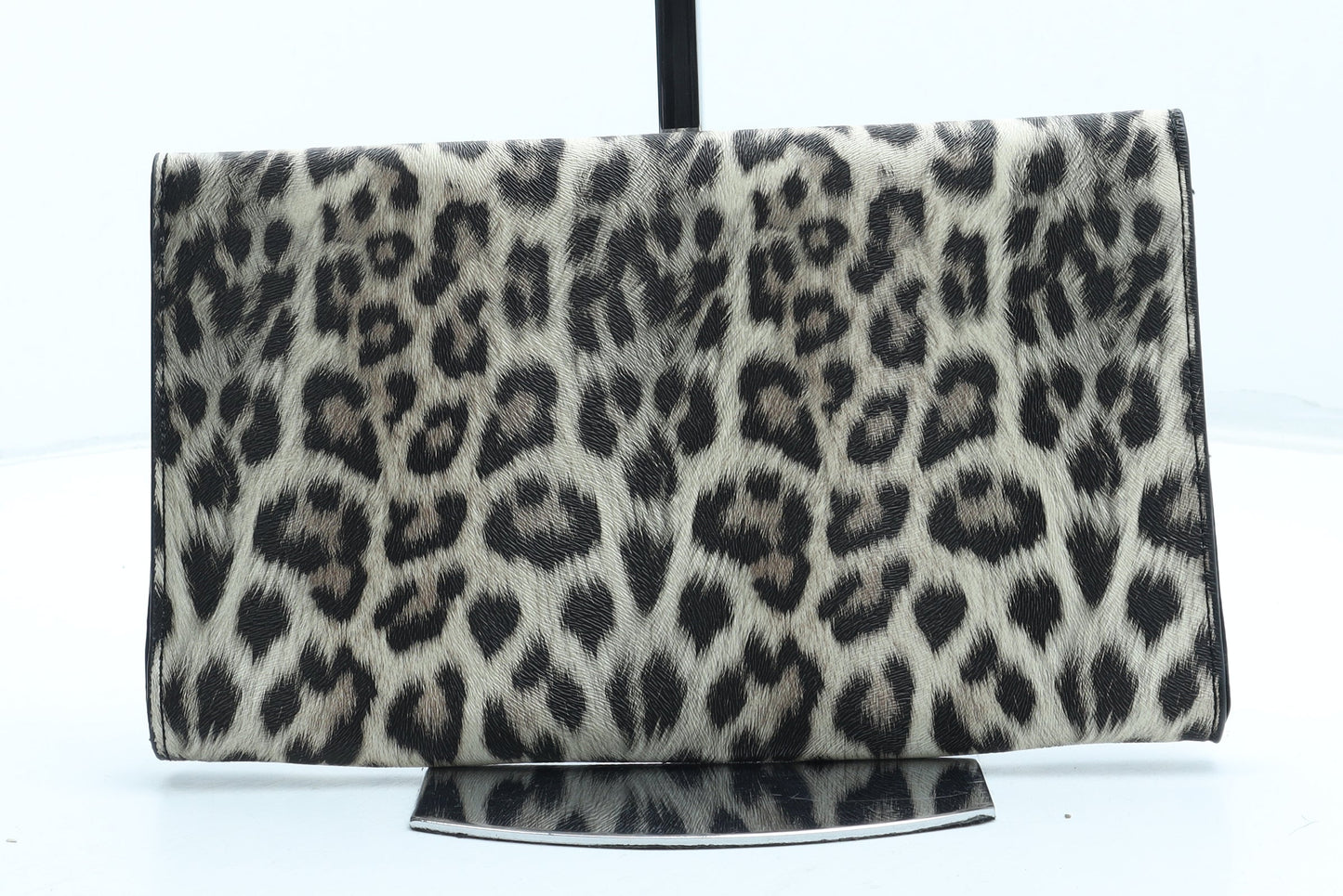 Primark Womens Brown Animal Print Polyurethane Clutch Size Small - Leopard Pattern