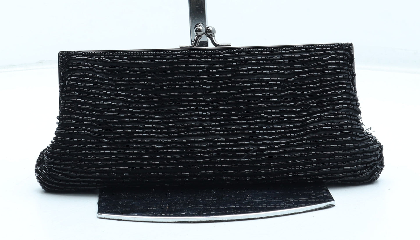 Preworn Womens Black Polyester Clutch Size Small