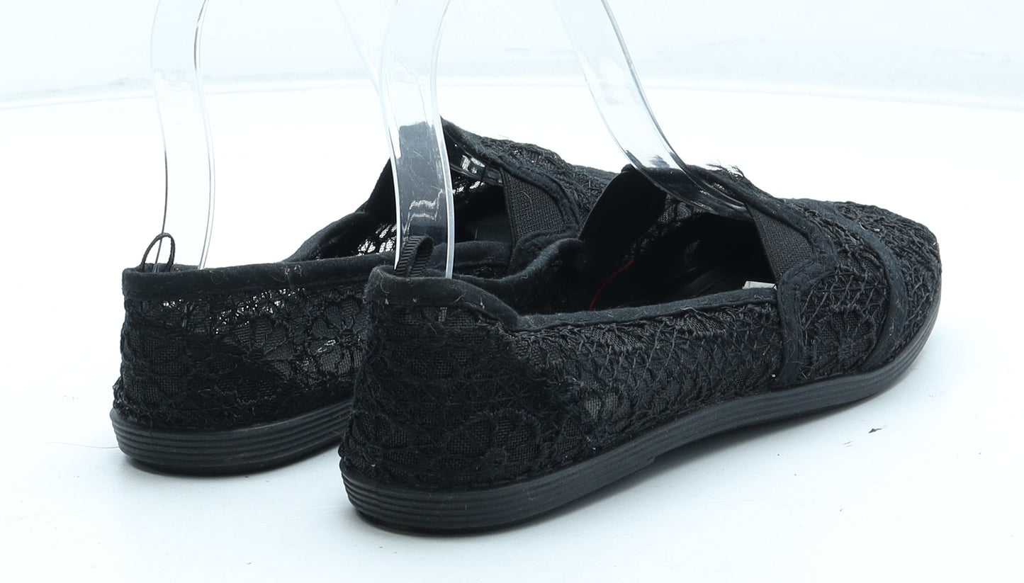 Atmosphere Womens Black Floral Polyester Flat UK
