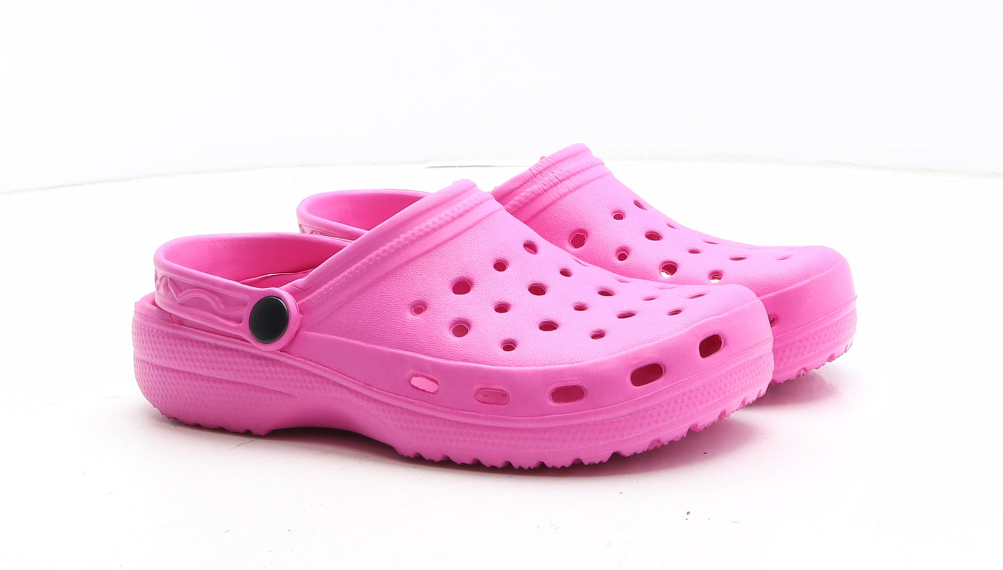Preworn Girls Pink Synthetic Clog Flat UK 3 36 - UK Size Estimated 3