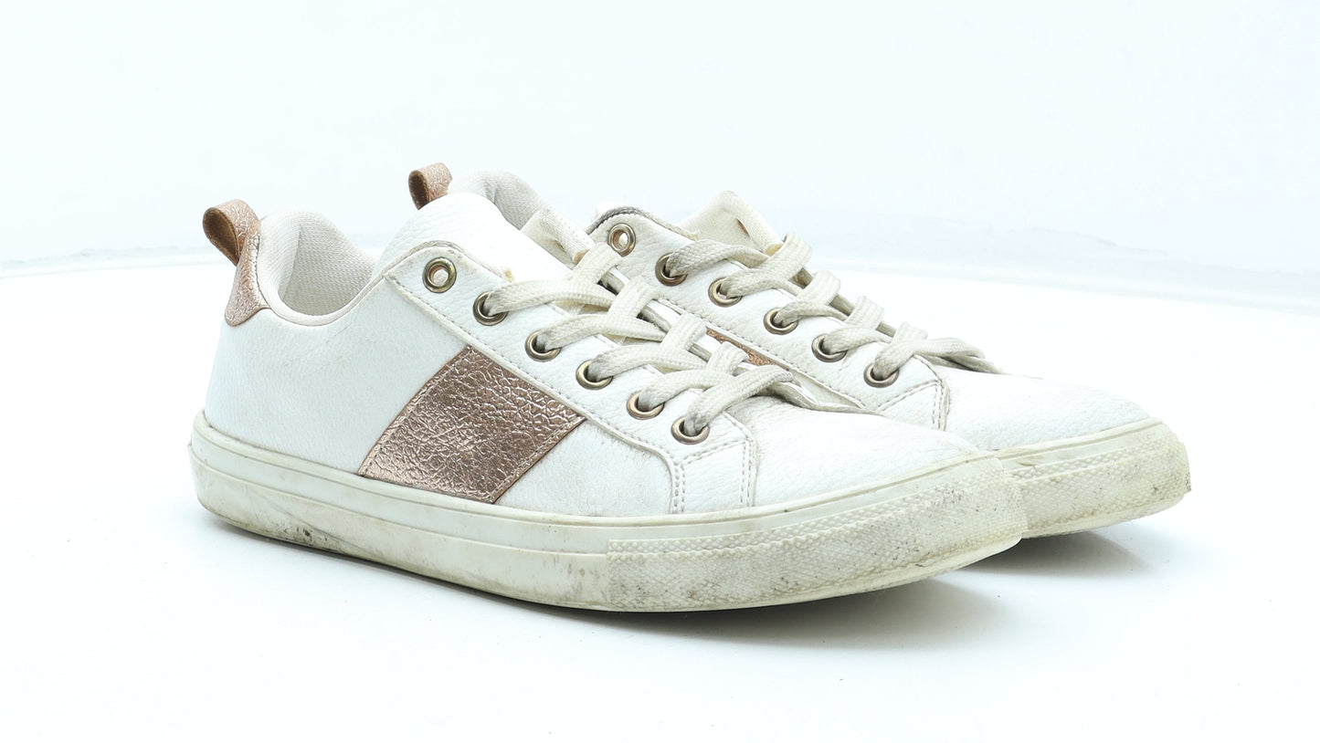 Primark Womens White Polyurethane Trainer UK