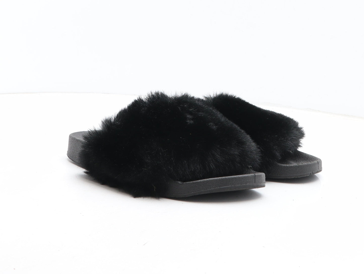 Primark Womens Black Synthetic Slip On Sandal UK