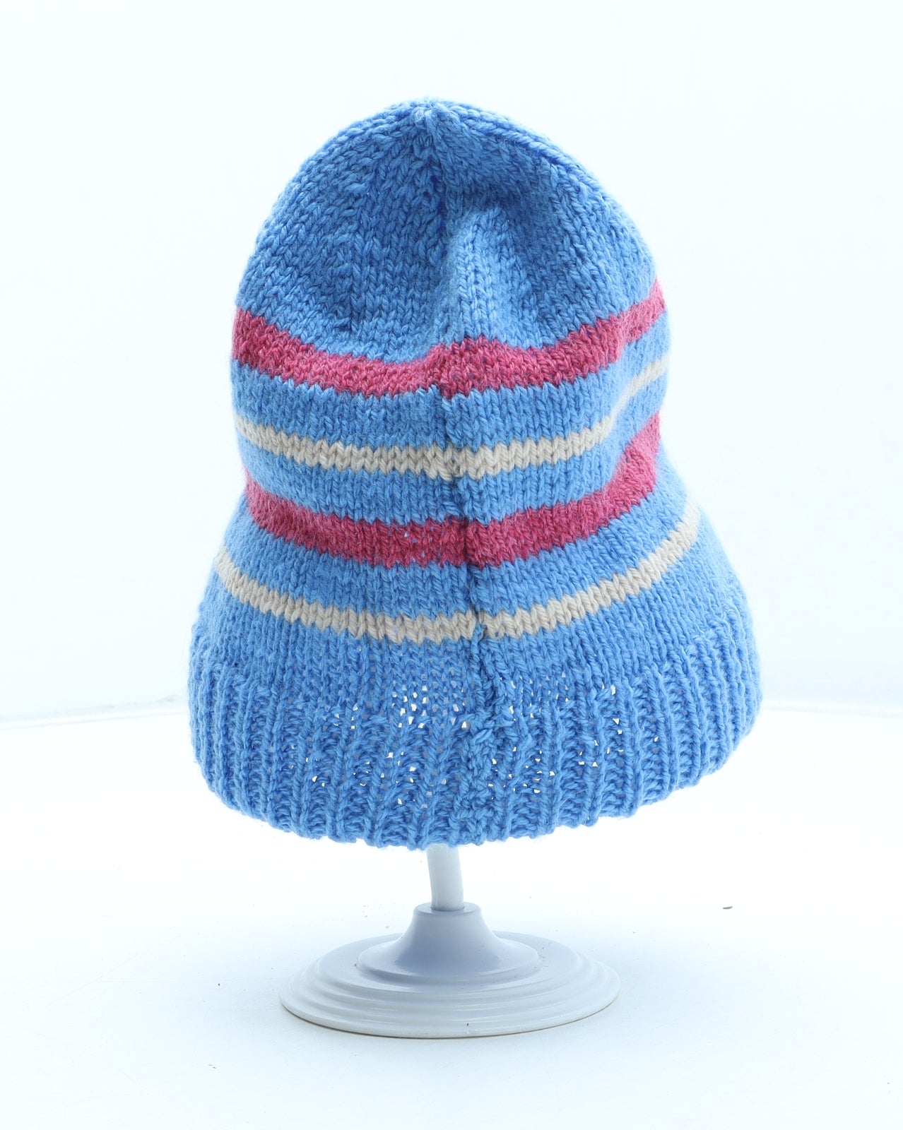 Preworn Girls Multicoloured Striped Acrylic Beanie One Size