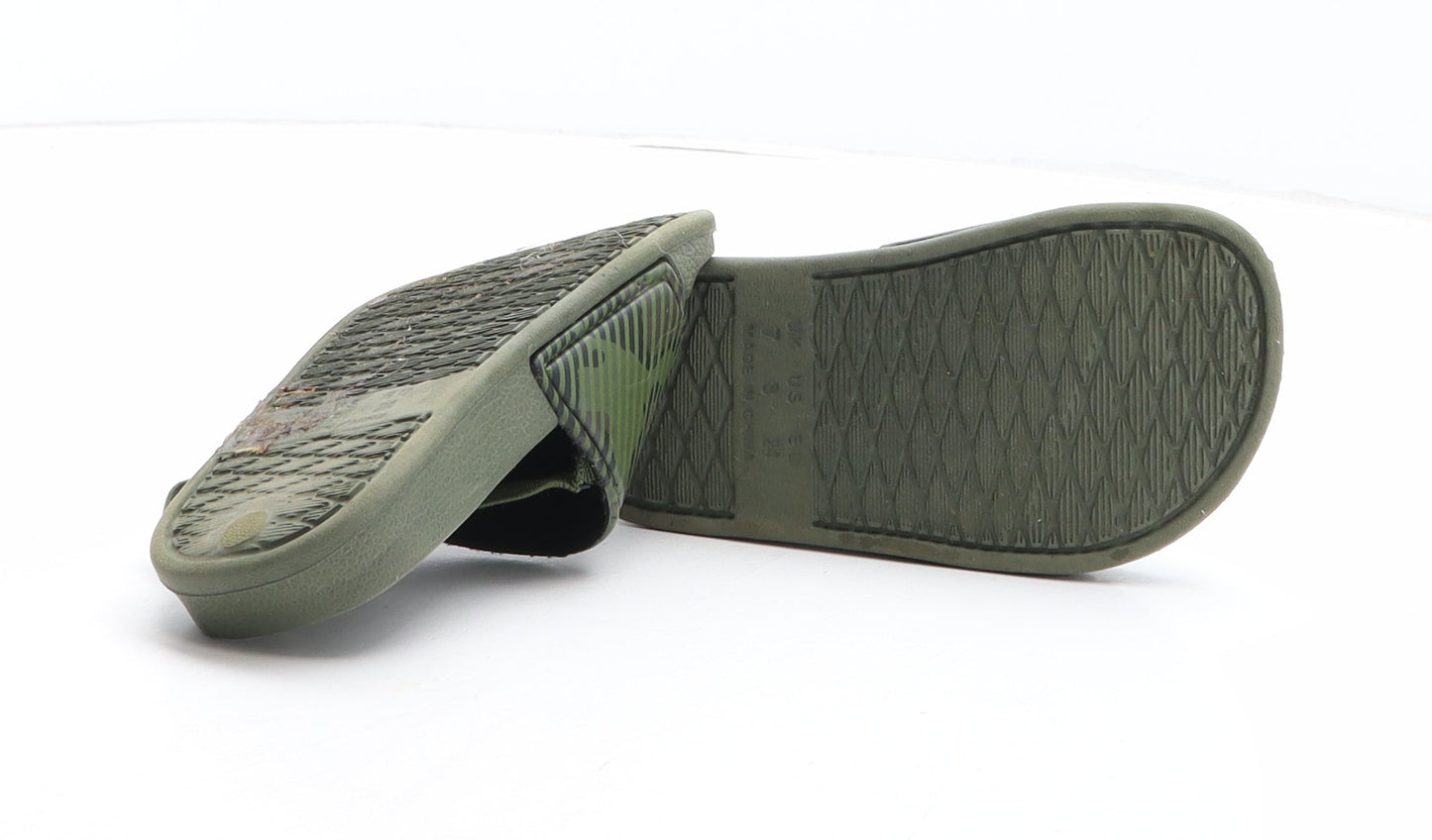 Primark Boys Green Camouflage Synthetic Slip On Sandal UK 7