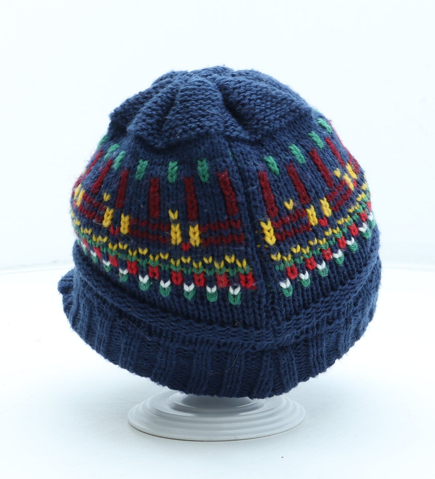 George Boys Blue Geometric Acrylic Peaked Cap One Size