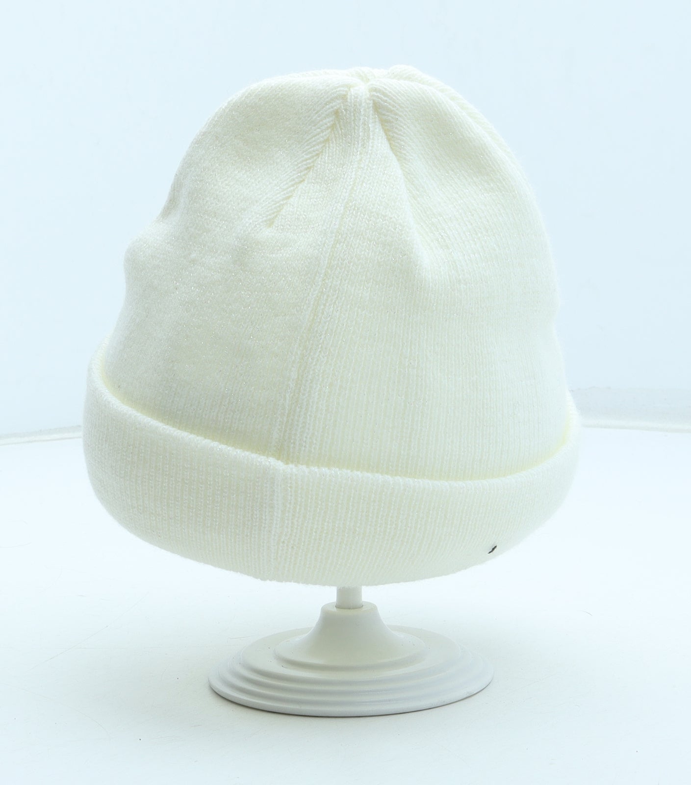 George Girls White Acrylic Beanie Size S - Size 4-8 years