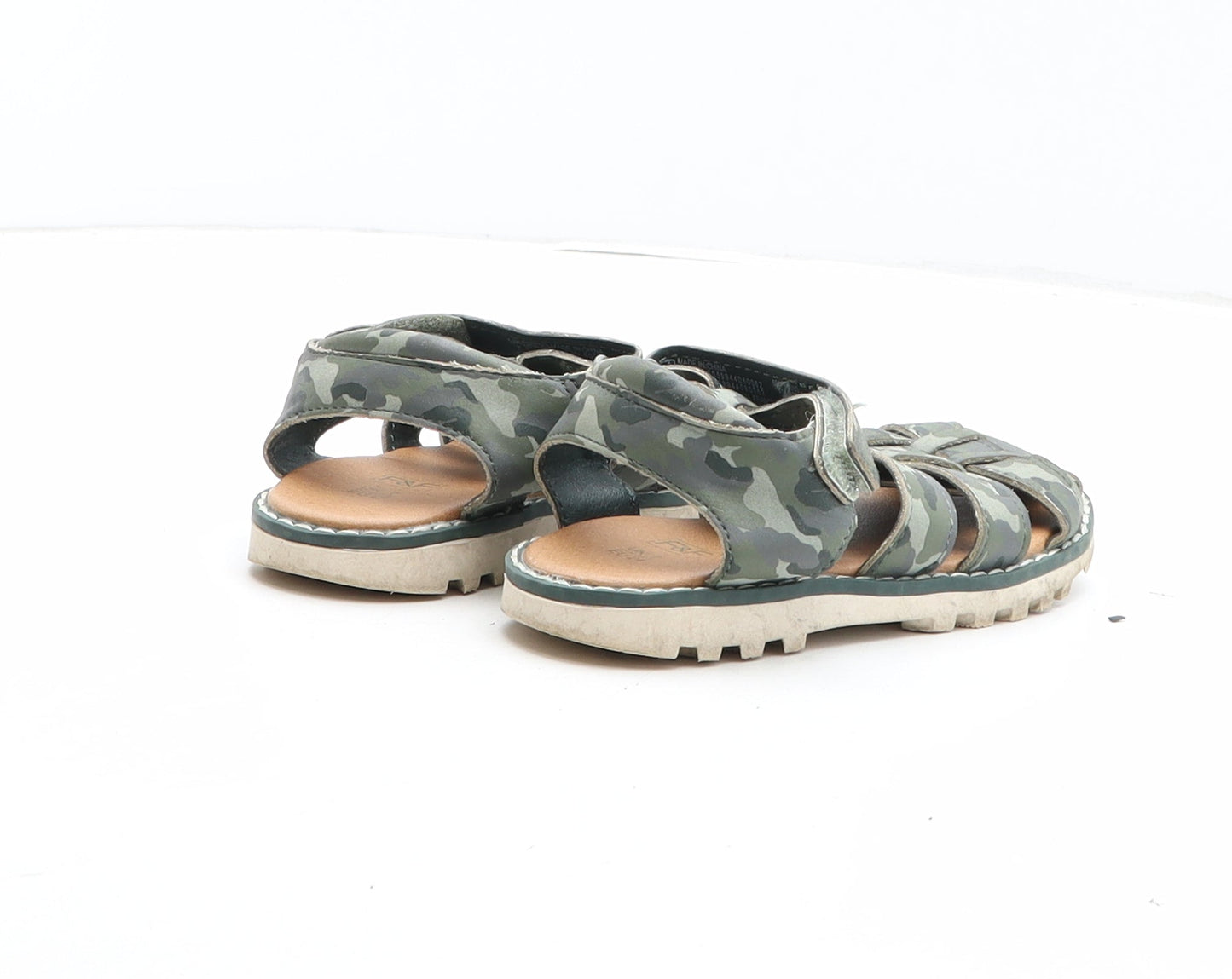 F&F Boys Green Camouflage Synthetic Fisherman Sandal UK 7