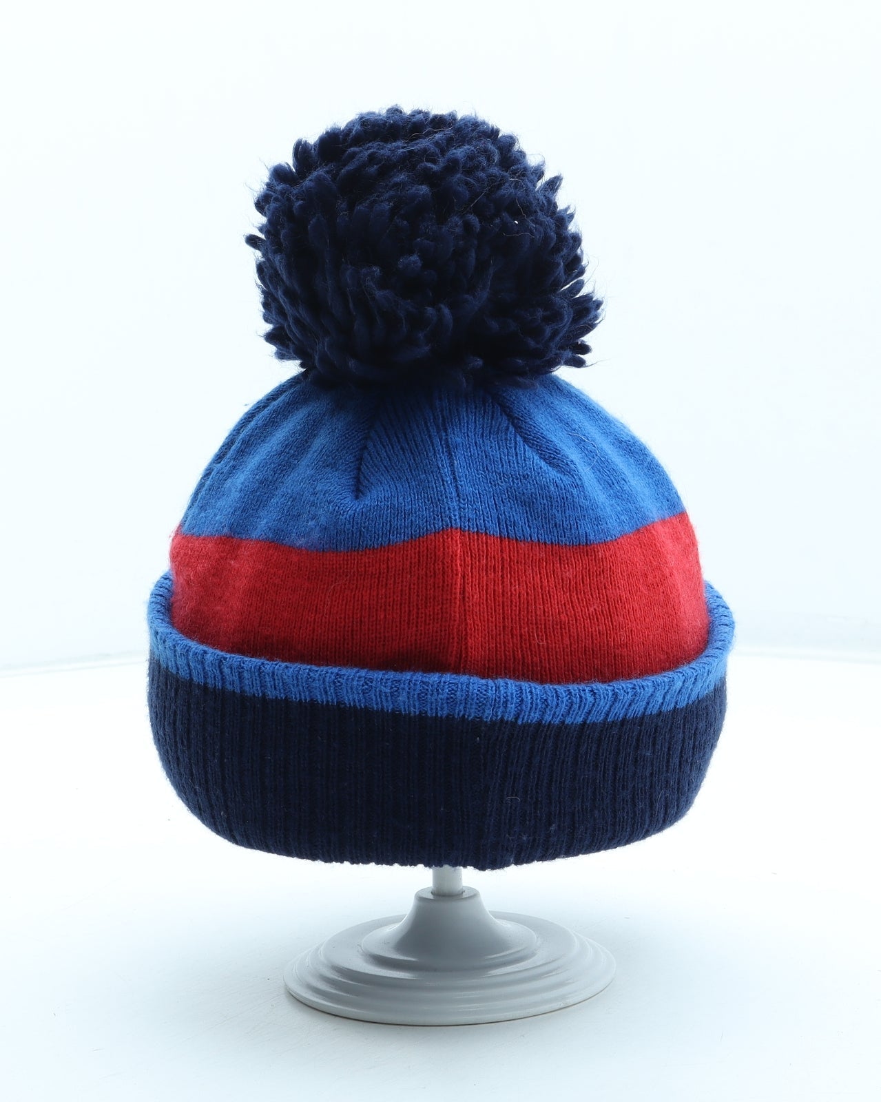George Boys Blue Colourblock Acrylic Bobble Hat Size S - The Avengers UK Size 4-8 Years