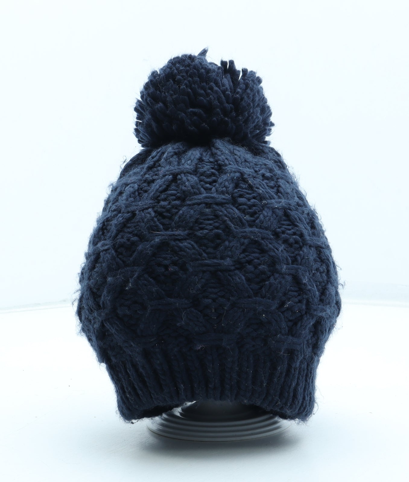 Preworn Womens Blue Acrylic Bobble Hat One Size