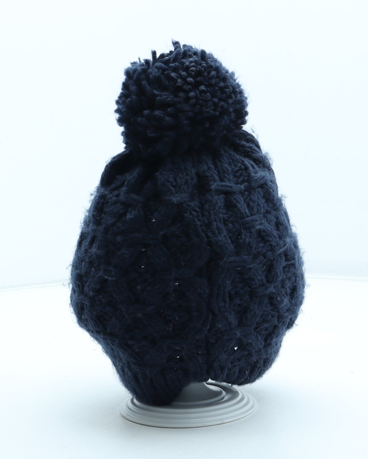 Preworn Womens Blue Acrylic Bobble Hat One Size