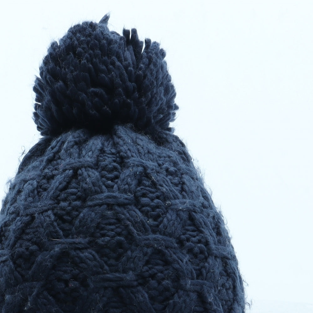 Preworn Womens Blue Acrylic Bobble Hat One Size