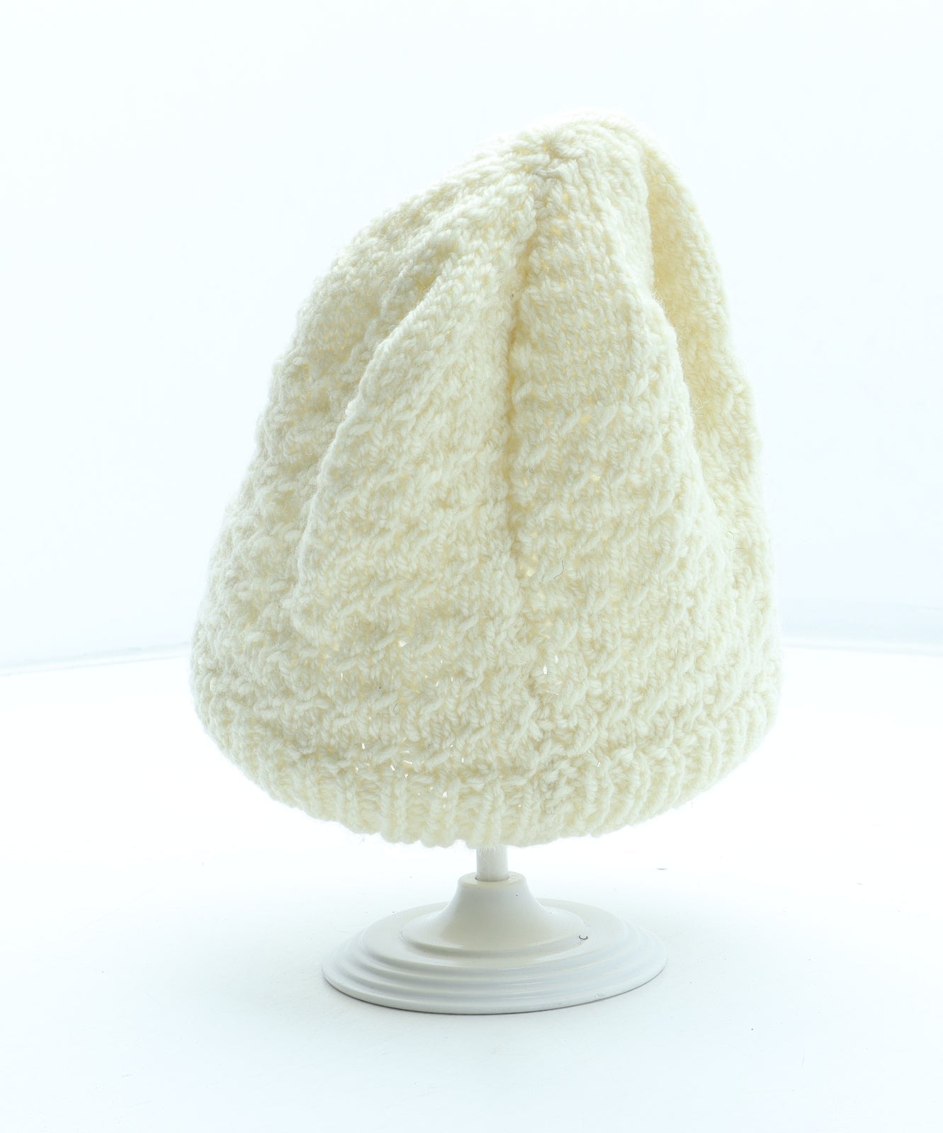 Preworn Womens Beige Acrylic Beanie One Size