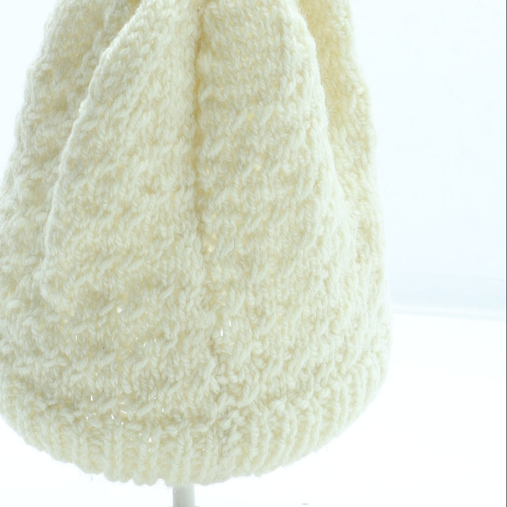 Preworn Womens Beige Acrylic Beanie One Size