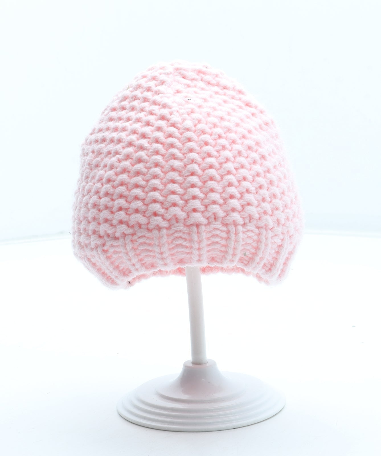 George Girls Pink Acrylic Beanie Size XS - UK Size 0-3 Months