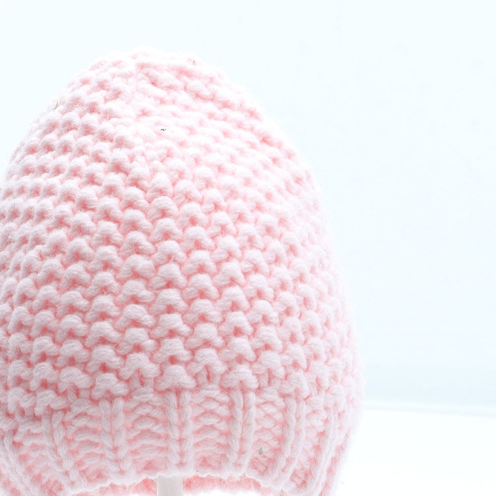 George Girls Pink Acrylic Beanie Size XS - UK Size 0-3 Months