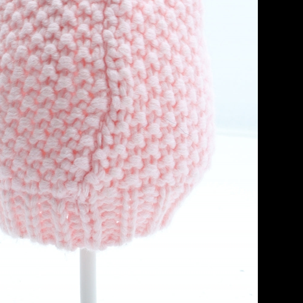George Girls Pink Acrylic Beanie Size XS - UK Size 0-3 Months