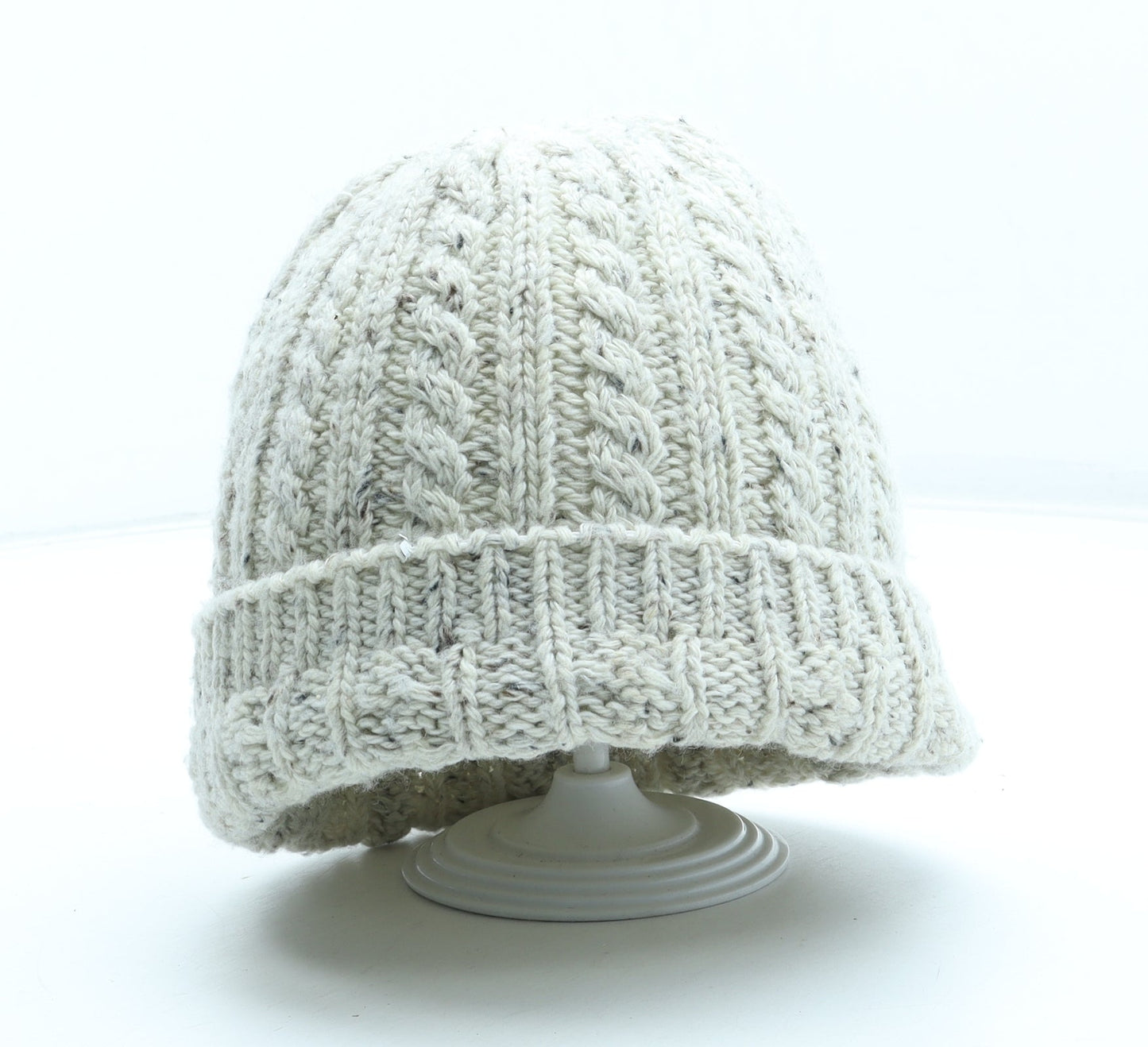 Preworn Womens Beige Acrylic Beanie One Size