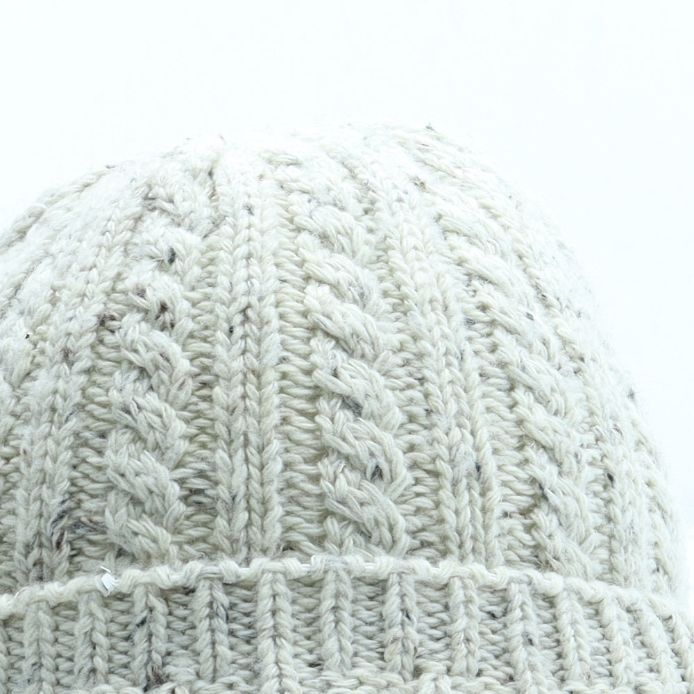 Preworn Womens Beige Acrylic Beanie One Size