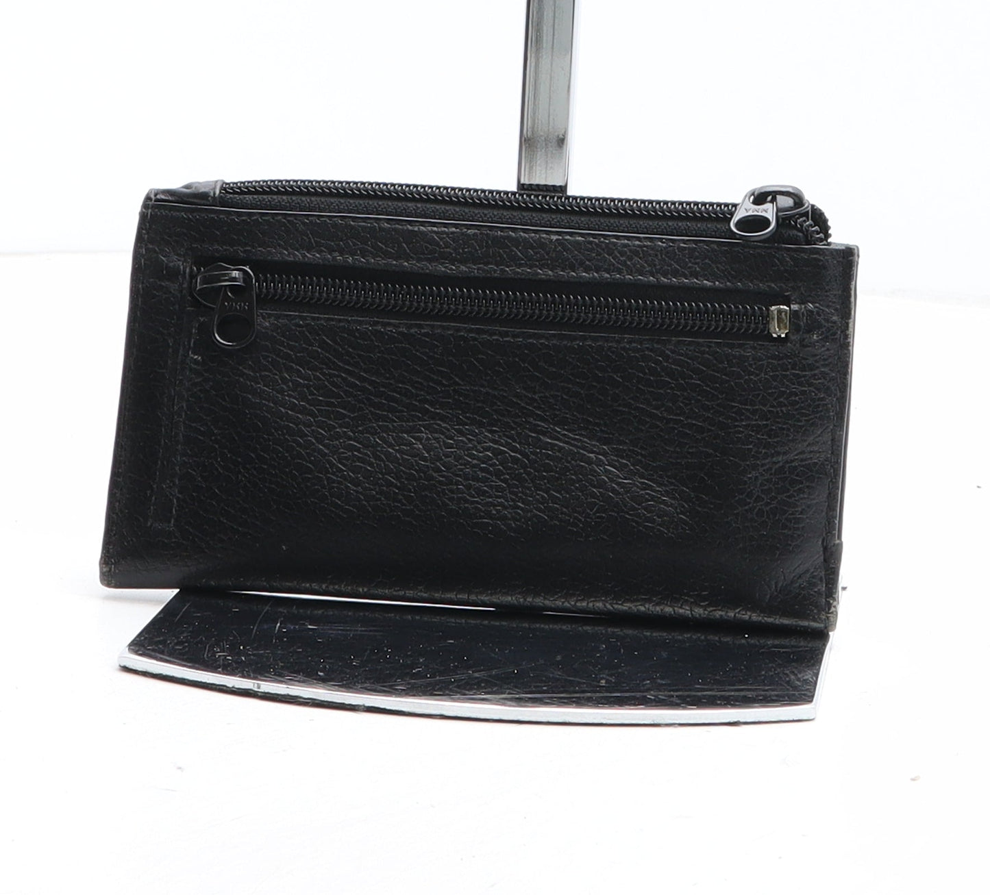Preworn Womens Black Leather Bow Tie Wallet Size S