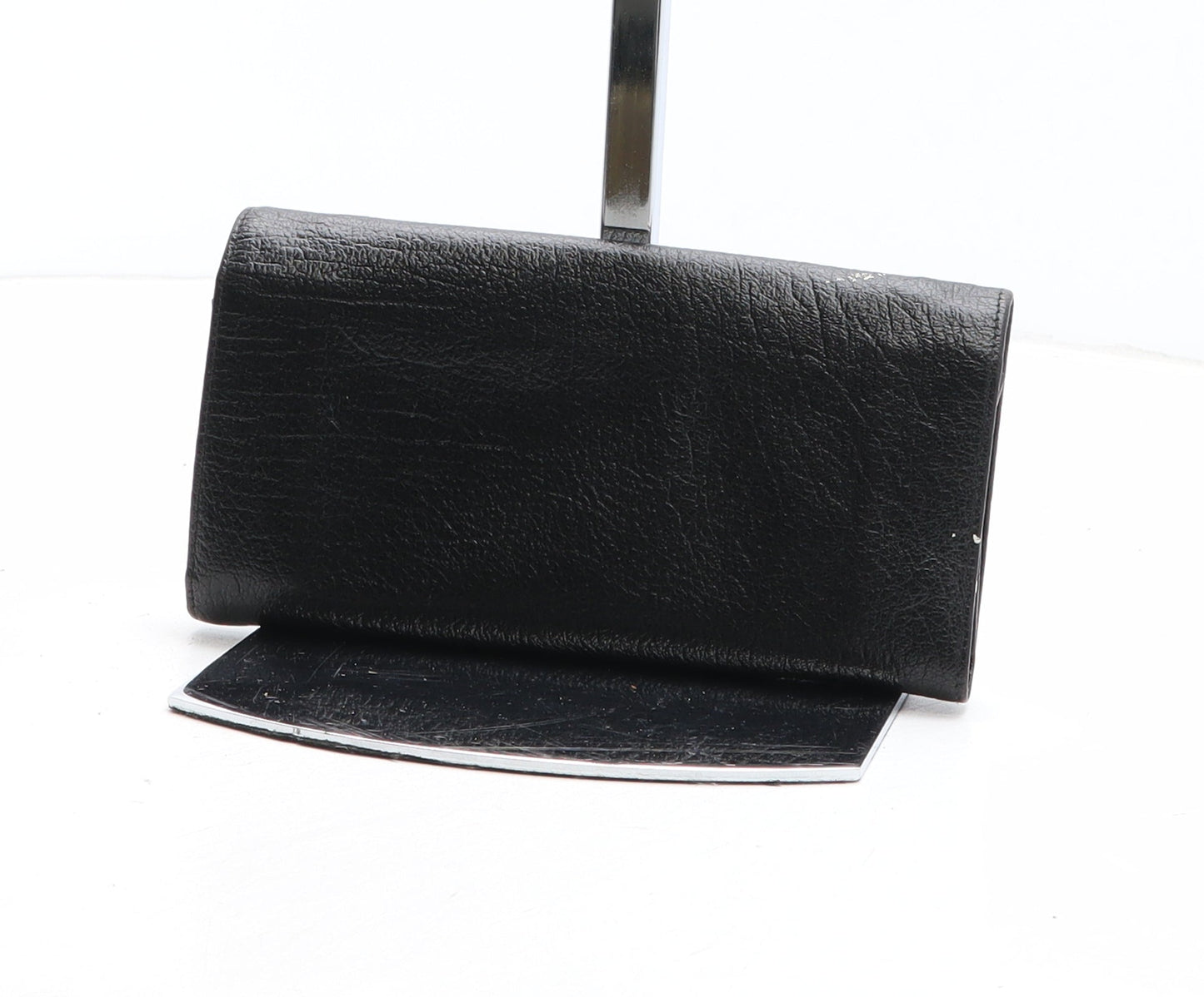 Preworn Womens Black Leather Bow Tie Wallet Size M