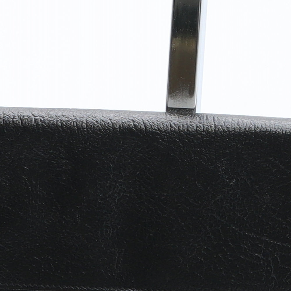 Preworn Womens Black Leather Bow Tie Wallet Size M