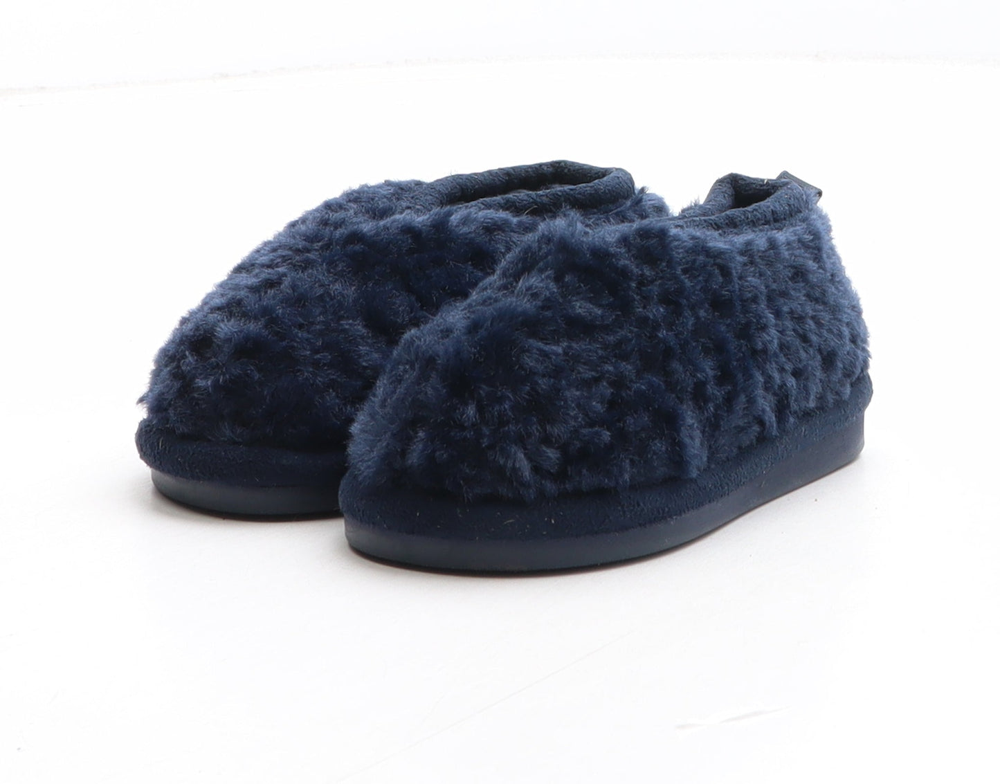 F&F Boys Blue Synthetic Bootie Slipper UK 4