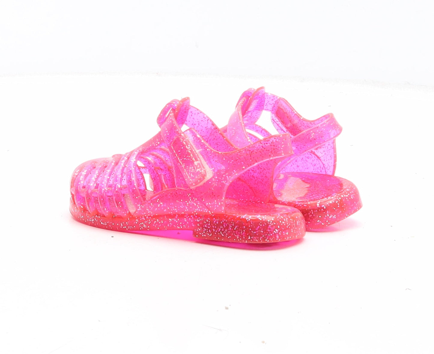 Preworn Girls Pink Synthetic Flat Sandal UK 5 - Jelly