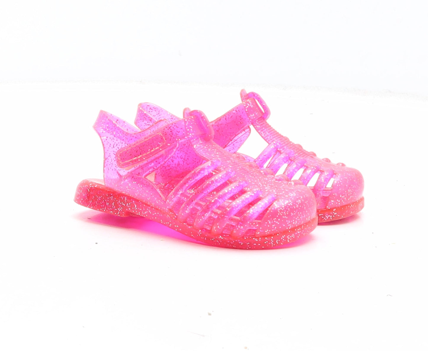 Preworn Girls Pink Synthetic Flat Sandal UK 5 - Jelly
