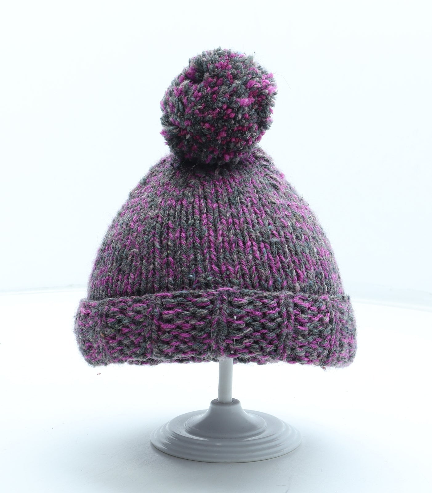 Preworn Womens Pink Acrylic Bobble Hat One Size