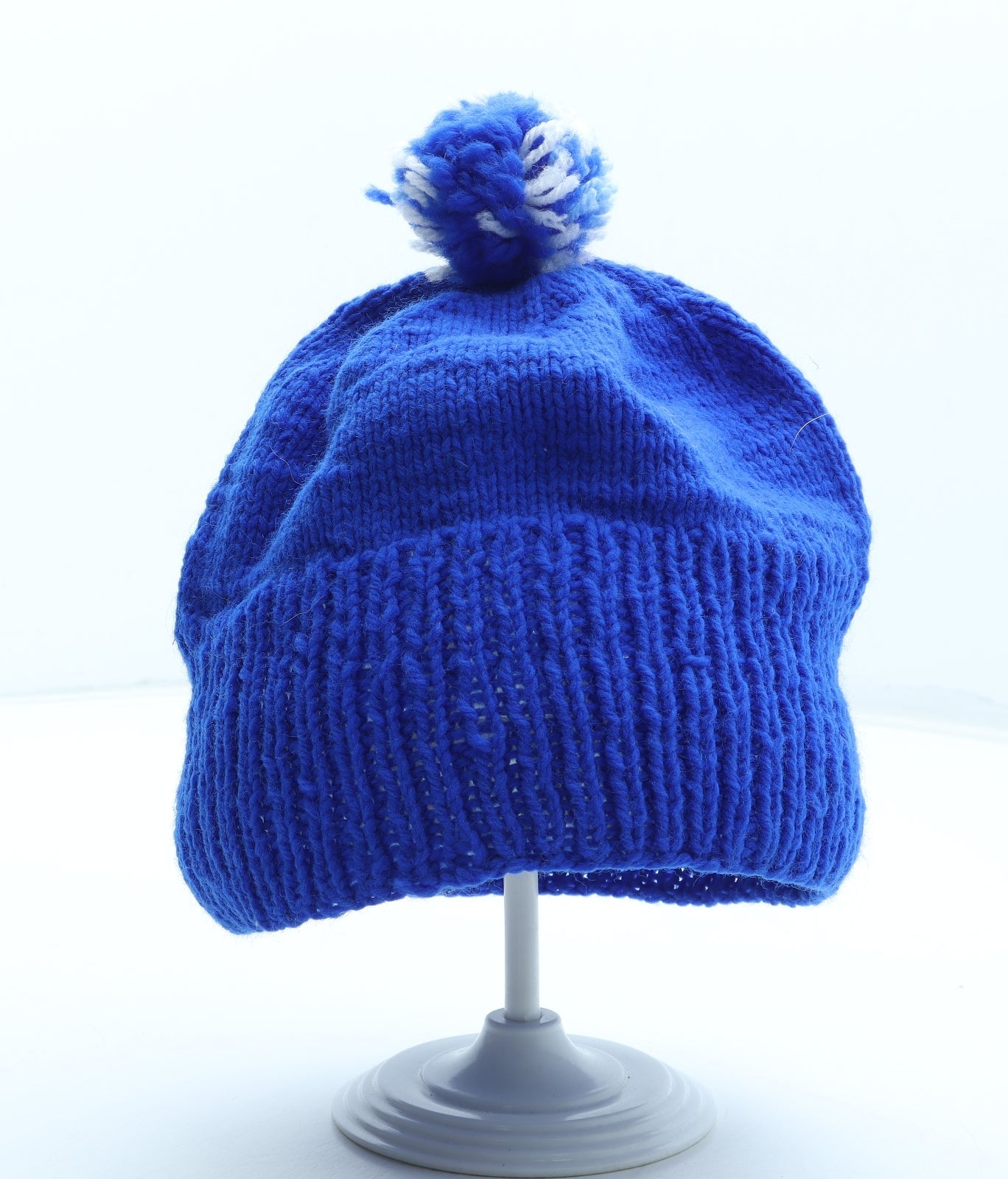 Preworn Boys Blue Acrylic Bobble Hat One Size