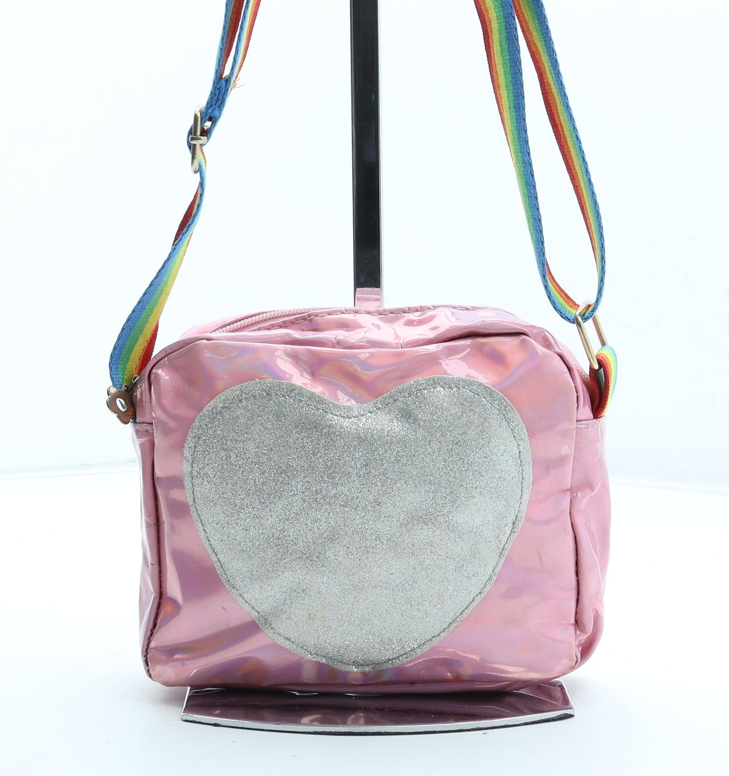 Preworn Girls Pink PVC Crossbody Size Small Zip