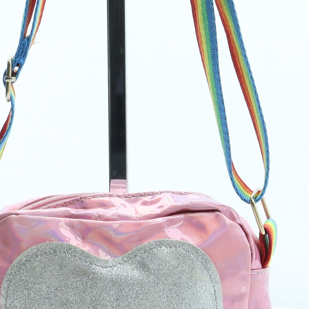 Preworn Girls Pink PVC Crossbody Size Small Zip