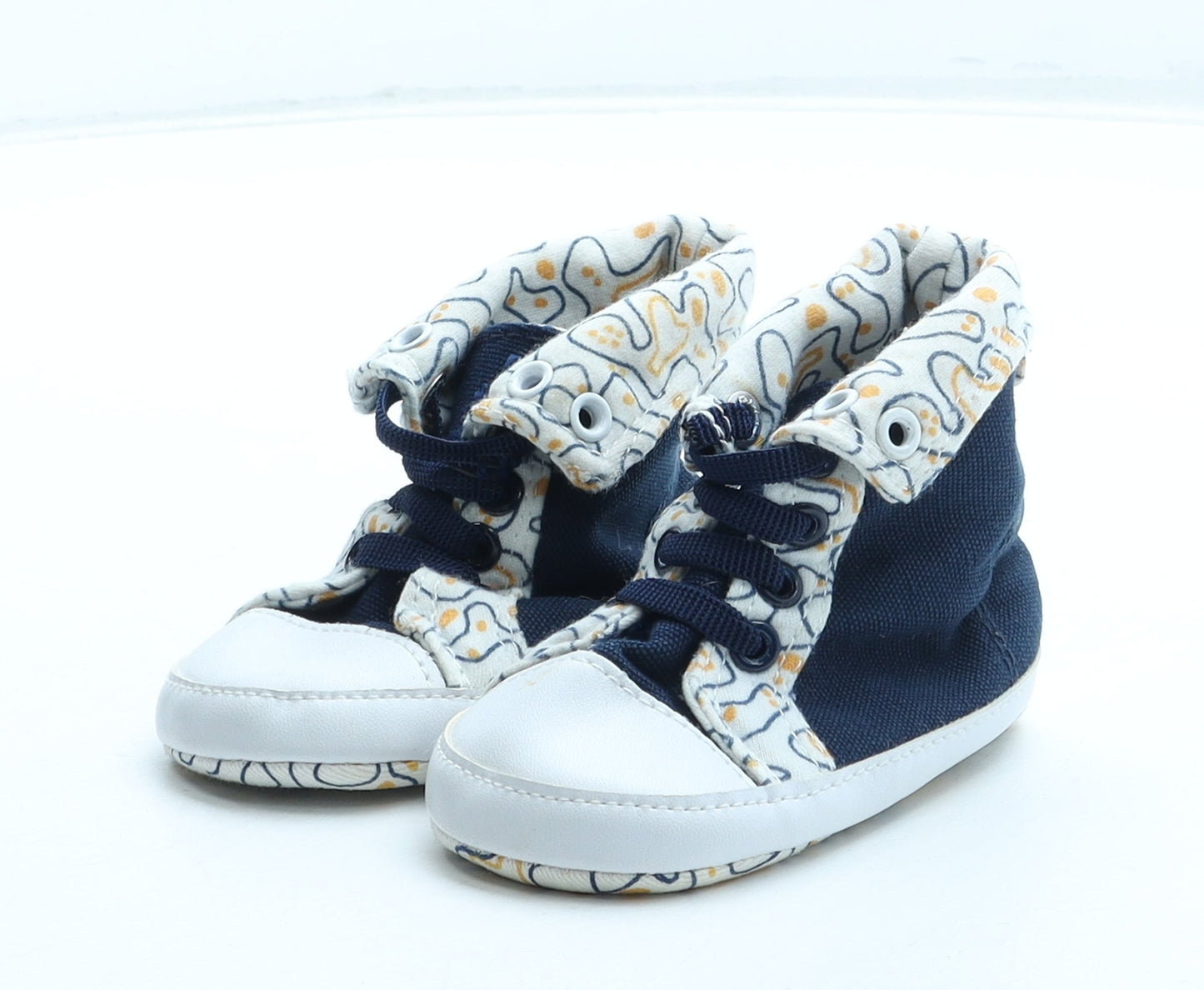 Primark Boys Blue Geometric Polyester Sneaker Trainer UK 6-12 Months
