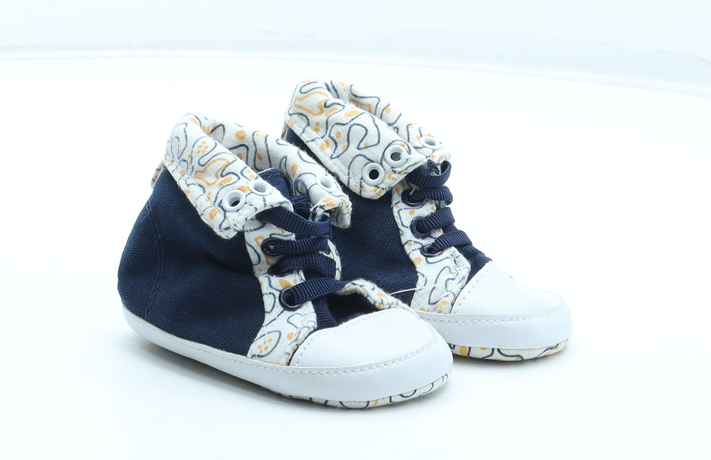 Primark Boys Blue Geometric Polyester Sneaker Trainer UK 6-12 Months