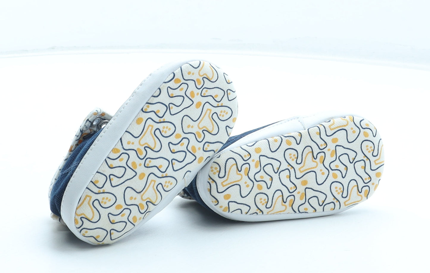 Primark Boys Blue Geometric Polyester Sneaker Trainer UK 6-12 Months