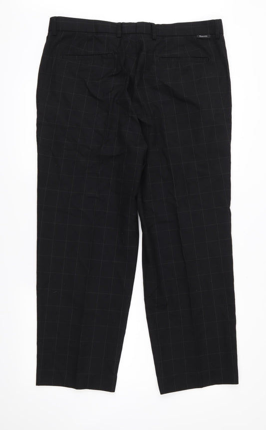 Dwyers & Co Mens Black Check  Trousers   L26 in