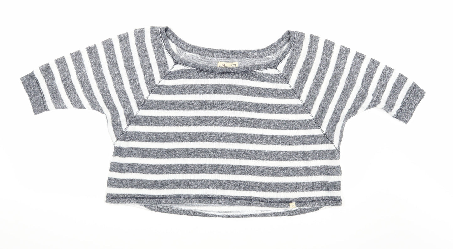 Hollister Womens Blue Striped Knit Pullover Jumper Size XS