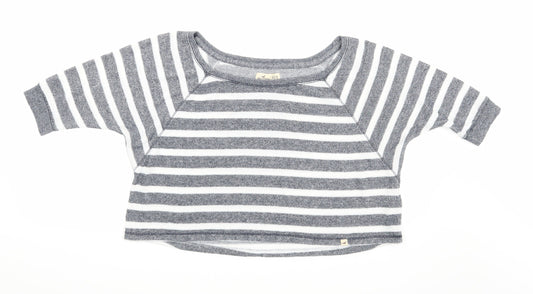 Hollister Womens Blue Striped Knit Pullover Jumper Size XS