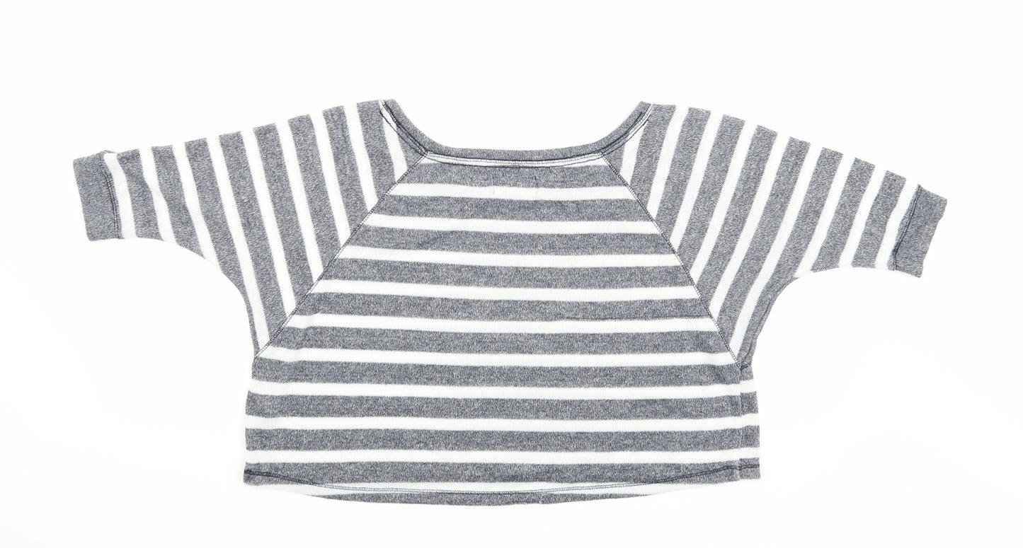 Hollister Womens Blue Striped Knit Pullover Jumper Size XS