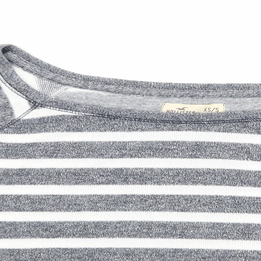 Hollister Womens Blue Striped Knit Pullover Jumper Size XS