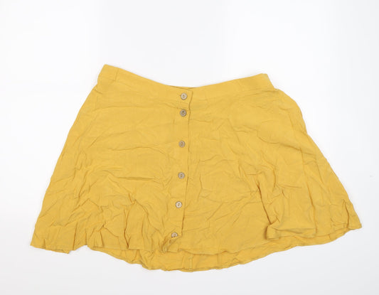 New Look Womens Yellow   Flare Skirt Size 16