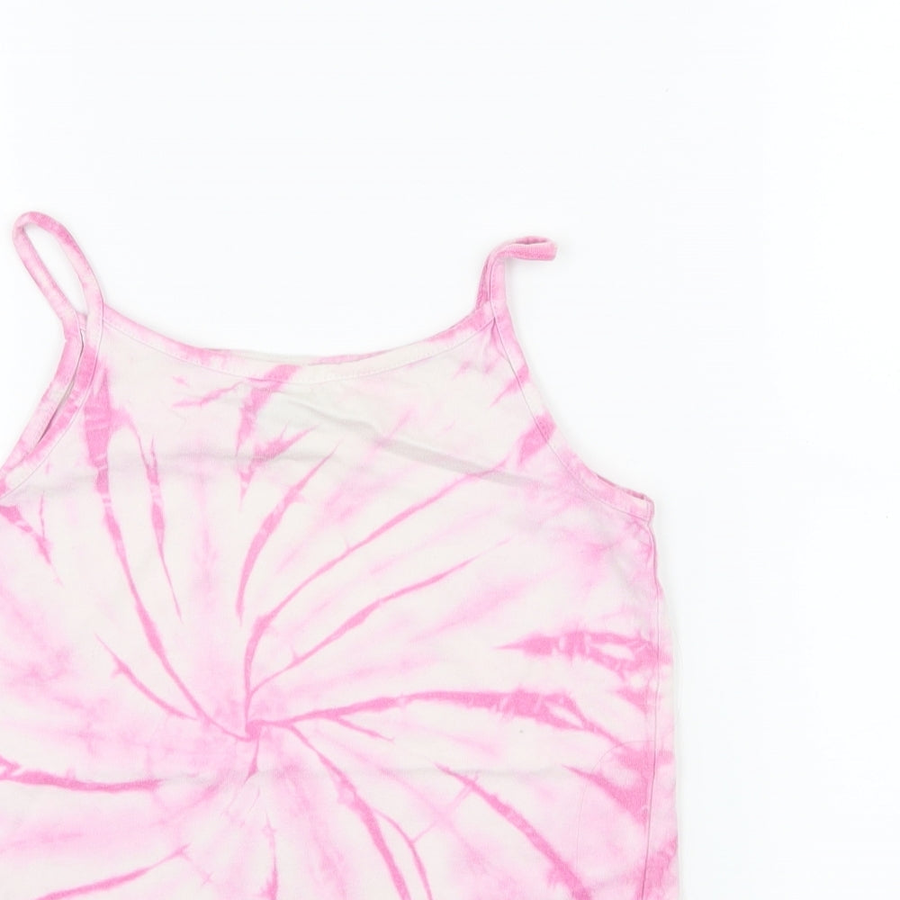 Gap Girls Pink  Jersey Camisole T-Shirt Size 6-7 Years  - Tie Dye