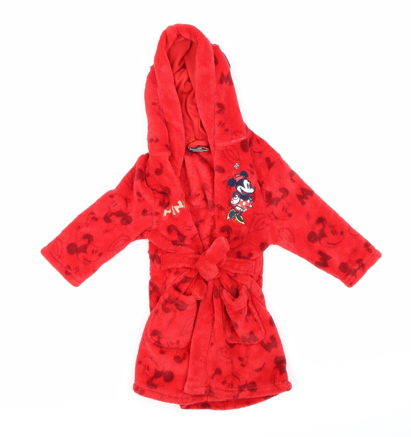 Mini Club Boys Red    Robe Size 18-24 Months  - Mickey