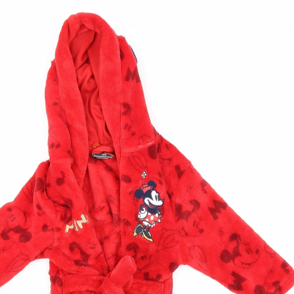 Mini Club Boys Red    Robe Size 18-24 Months  - Mickey