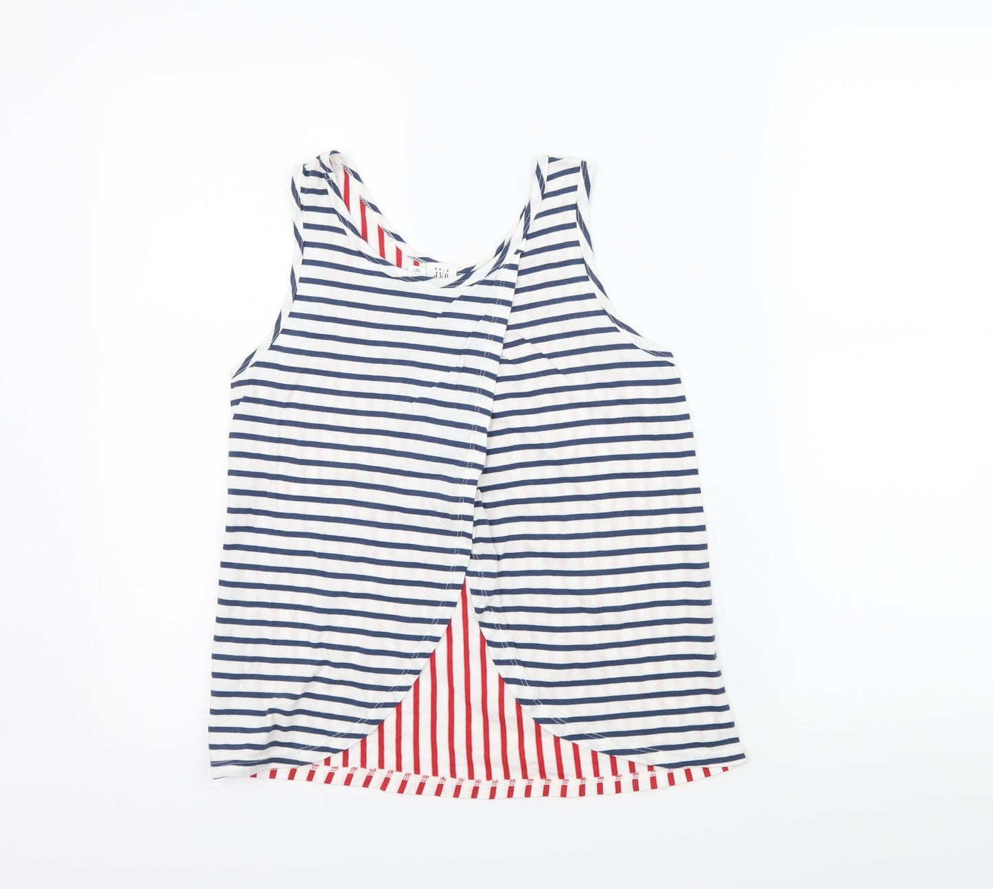 Gap Girls White Striped  Basic Tank Size 12-13 Years