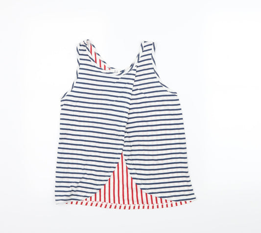 Gap Girls White Striped  Basic Tank Size 12-13 Years