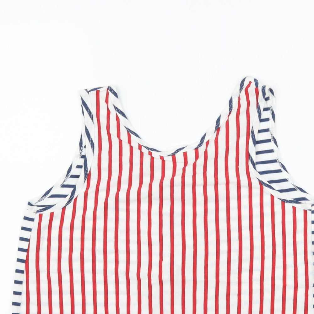 Gap Girls White Striped  Basic Tank Size 12-13 Years